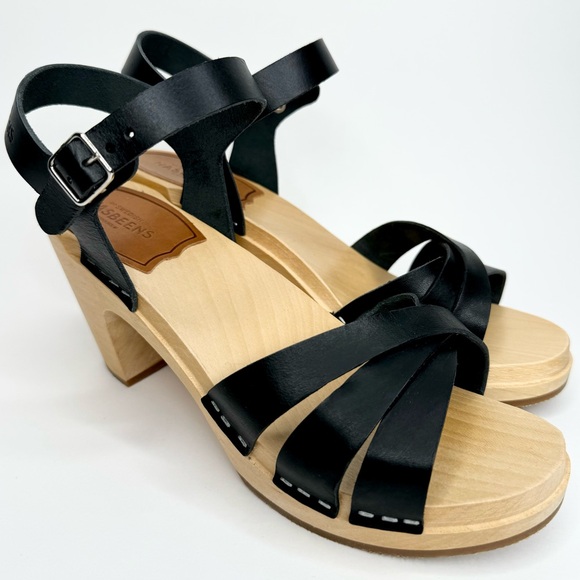 NEW Hasbeens women's size 38 or US 8  black leather strappy in the woods sandals - Picture 3 of 6